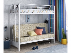 Двухъярусная кровать с диваном Мадлен белая-пифагор в Сургуте - surgut.magazinmebel.ru | фото