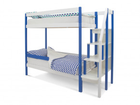 Двухъярусная кровать Svogen с бортиком синий-белый в Сургуте - surgut.magazinmebel.ru | фото