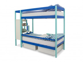 Двухъярусная кровать Svogen с ящиками и бортиком мятно-синий в Сургуте - surgut.magazinmebel.ru | фото - изображение 4