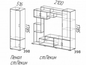 Гостиная Пекин с пеналом Ясень Шимо в Сургуте - surgut.magazinmebel.ru | фото - изображение 2