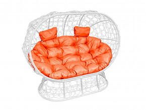 Кокон Лежебока на подставке с ротангом оранжевая подушка в Сургуте - surgut.magazinmebel.ru | фото