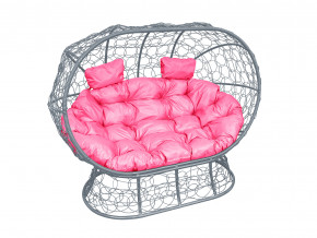 Кокон Лежебока на подставке с ротангом розовая подушка в Сургуте - surgut.magazinmebel.ru | фото