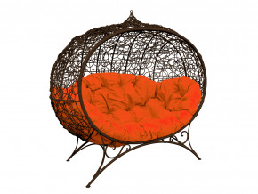 Кокон Улей на ножках с ротангом оранжевая подушка в Сургуте - surgut.magazinmebel.ru | фото