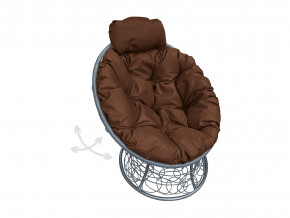 Кресло Папасан мини пружинка с ротангом коричневая подушка в Сургуте - surgut.magazinmebel.ru | фото