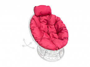 Кресло Папасан мини пружинка с ротангом красная подушка в Сургуте - surgut.magazinmebel.ru | фото