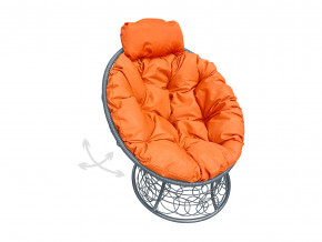 Кресло Папасан мини пружинка с ротангом оранжевая подушка в Сургуте - surgut.magazinmebel.ru | фото - изображение 1