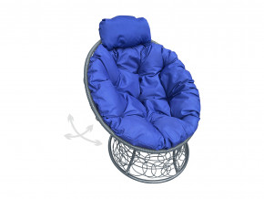 Кресло Папасан мини пружинка с ротангом синяя подушка в Сургуте - surgut.magazinmebel.ru | фото