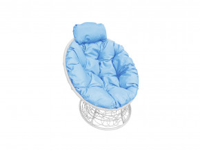 Кресло Папасан мини с ротангом голубая подушка в Сургуте - surgut.magazinmebel.ru | фото