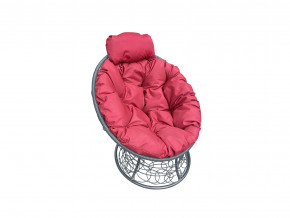 Кресло Папасан мини с ротангом красная подушка в Сургуте - surgut.magazinmebel.ru | фото - изображение 1