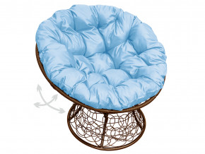 Кресло Папасан пружинка с ротангом голубая подушка в Сургуте - surgut.magazinmebel.ru | фото - изображение 1