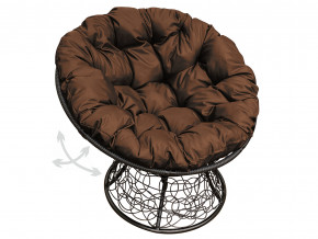 Кресло Папасан пружинка с ротангом коричневая подушка в Сургуте - surgut.magazinmebel.ru | фото