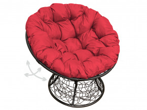 Кресло Папасан пружинка с ротангом красная подушка в Сургуте - surgut.magazinmebel.ru | фото