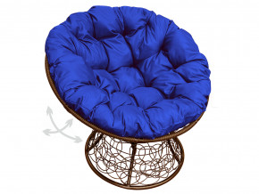 Кресло Папасан пружинка с ротангом синяя подушка в Сургуте - surgut.magazinmebel.ru | фото