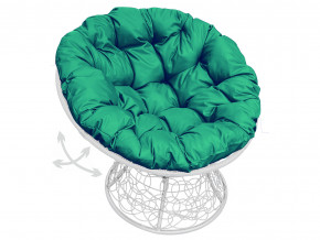 Кресло Папасан пружинка с ротангом зелёная подушка в Сургуте - surgut.magazinmebel.ru | фото