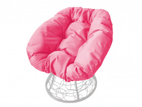 Кресло Пончик с ротангом розовая подушка в Сургуте - surgut.magazinmebel.ru | фото - изображение 1