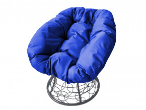 Кресло Пончик с ротангом синяя подушка в Сургуте - surgut.magazinmebel.ru | фото - изображение 1