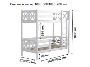 Кровать 2-х ярусная Аист-2 Классика белый 1800х900 мм в Сургуте - surgut.magazinmebel.ru | фото - изображение 2