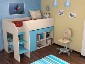 Кровать чердак Теремок 2 Голубой в Сургуте - surgut.magazinmebel.ru | фото - изображение 1