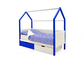 Кровать-домик мягкий Svogen с ящиками сине-белый в Сургуте - surgut.magazinmebel.ru | фото