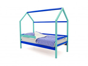 Кровать-домик Svogen с бортиком мятно-синий в Сургуте - surgut.magazinmebel.ru | фото - изображение 1