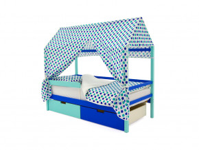 Кровать-домик Svogen с ящиками и бортиком мятно-синий в Сургуте - surgut.magazinmebel.ru | фото - изображение 5