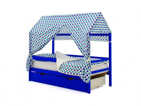 Кровать-домик Svogen с ящиками и бортиком синий в Сургуте - surgut.magazinmebel.ru | фото - изображение 5