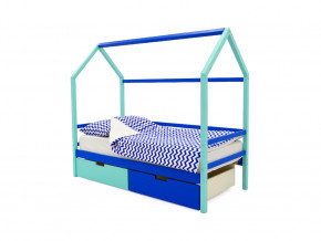 Кровать-домик Svogen с ящиками мятно-синий в Сургуте - surgut.magazinmebel.ru | фото - изображение 1