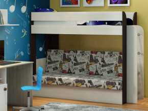 Кровать двухъярусная Карамель 75 венге ткань биг бен в Сургуте - surgut.magazinmebel.ru | фото - изображение 1