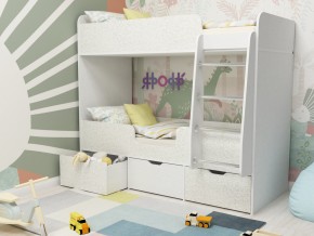 Кровать двухъярусная Малыш двойняшка белый феритейл в Сургуте - surgut.magazinmebel.ru | фото