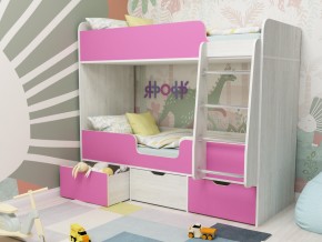 Кровать двухъярусная Малыш двойняшка винтерберг-розовый в Сургуте - surgut.magazinmebel.ru | фото