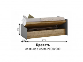 Кровать Харви белый/вотан в Сургуте - surgut.magazinmebel.ru | фото - изображение 3