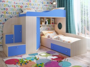 Кровать Кадет 2 Дуб молочный-голубой в Сургуте - surgut.magazinmebel.ru | фото
