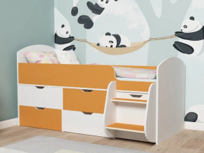 Кровать Малыш-7 белое дерево-оранжевый в Сургуте - surgut.magazinmebel.ru | фото - изображение 1