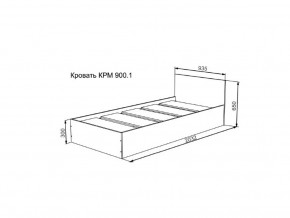 Кровать Мори КРМ 900.1 графит в Сургуте - surgut.magazinmebel.ru | фото - изображение 2