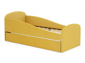 Кровать с ящиком Letmo горчичный (велюр) в Сургуте - surgut.magazinmebel.ru | фото