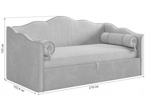 Кровать софа Лея 900 велюр латте/крем в Сургуте - surgut.magazinmebel.ru | фото - изображение 2