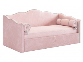 Кровать софа Лея 900 велюр нежно-розовый/галька в Сургуте - surgut.magazinmebel.ru | фото