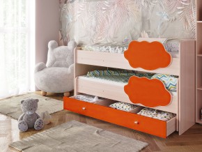 Кровать Соник с ящиком млечный дуб-оранж в Сургуте - surgut.magazinmebel.ru | фото - изображение 1