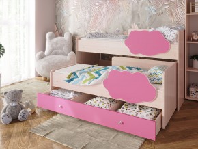 Кровать Соник с ящиком млечный дуб-розовый в Сургуте - surgut.magazinmebel.ru | фото