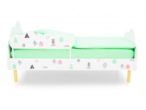 Кровать Stumpa Облако с бортиком рисунок Домики розовый, бирюзовый в Сургуте - surgut.magazinmebel.ru | фото - изображение 3