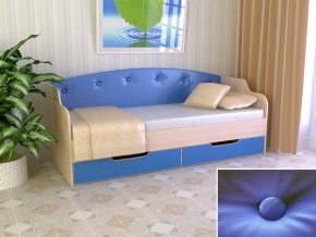 Кровать Юниор Тип 2 дуб молочный/синий 800х1600 в Сургуте - surgut.magazinmebel.ru | фото - изображение 1