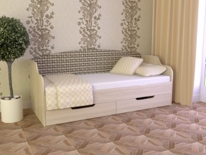 Кровать Юниор Тип 2 Микровелюр-плетенка светлая 800х1600 в Сургуте - surgut.magazinmebel.ru | фото