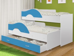Кровать выкатная Радуга с ящиком 80х160 белая-голубой в Сургуте - surgut.magazinmebel.ru | фото - изображение 1