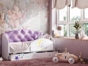 Кровать Звездочка с бортиком Белый-фиолетовый в Сургуте - surgut.magazinmebel.ru | фото