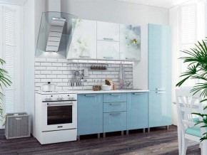 Кухня 2100 Бьянка голубые блестки в Сургуте - surgut.magazinmebel.ru | фото