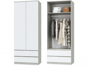 Шкаф для одежды 2х дверный с ящиками Лори дуб серый, белый в Сургуте - surgut.magazinmebel.ru | фото - изображение 1