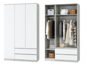 Шкаф для одежды трехдверный Лори дуб серый, белый в Сургуте - surgut.magazinmebel.ru | фото