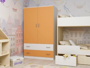 Шкаф двухстворчатый белый-оранж в Сургуте - surgut.magazinmebel.ru | фото