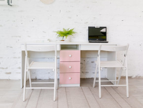 Стол письменный двухместный В 5 розовый в Сургуте - surgut.magazinmebel.ru | фото - изображение 1